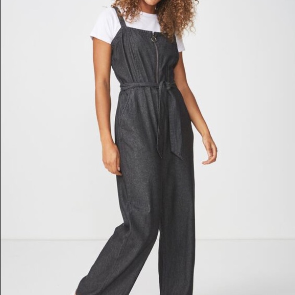 NWT Denim Zipper Jumpsuit Size 8